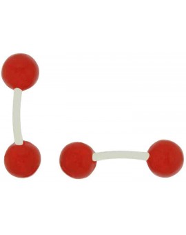 Red Enamel Ball Cufflinks 