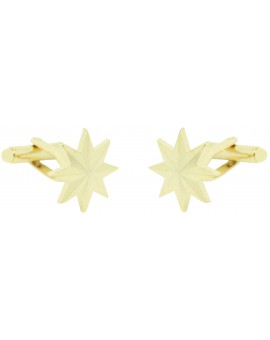 Eight-Point Golden Military Star Cufflinks
