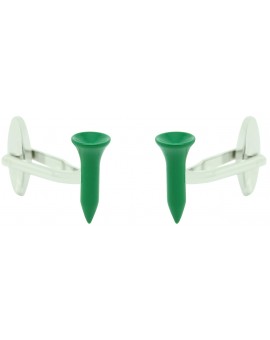 Green Golf Tee Cufflinks 