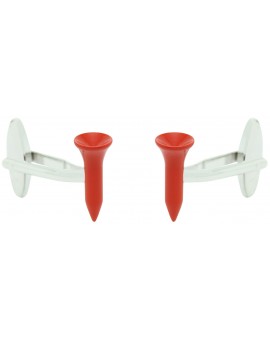 Red Golf Tee Cufflinks 