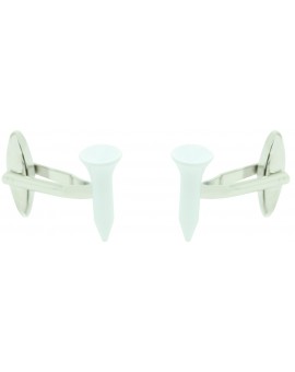 White Golf Tee Cufflinks 