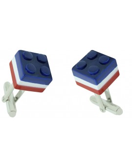 Tricolor LEGO Brick Cufflinks