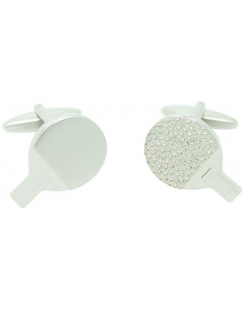 Silver Table Tennis Racket Cufflinks 