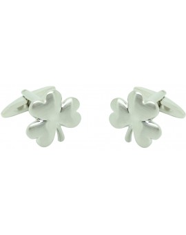 Silver Plated Clover Cufflinks 