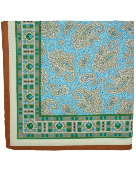 Blue Paisley pocket square