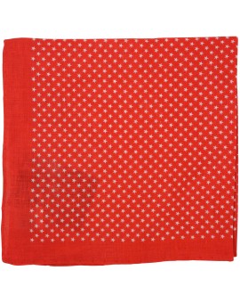 Pañuelo de bolsillo estampado de estrellas en color rojo de LINO